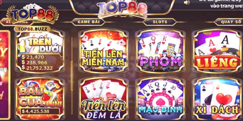 Top88 sở hữu kho game đa dạng, hấp dẫn